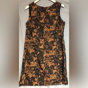 Karen Stevens size 12, black brown paisley print with scattered sequins